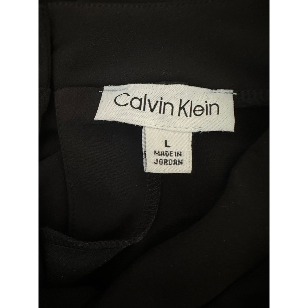 Calvin Klein Blouse Women Black Twisted Mock Neck Long Sleeve Capsule Wardrobe L - Picture 6 of 8